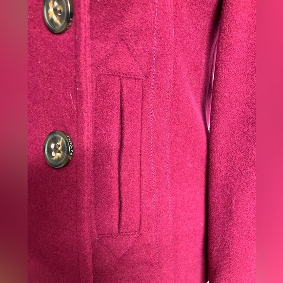 Women’s Double Breasted Wool Blend Pea Coat, S, Raspberry, Aeropostale - Picture 5 of 7
